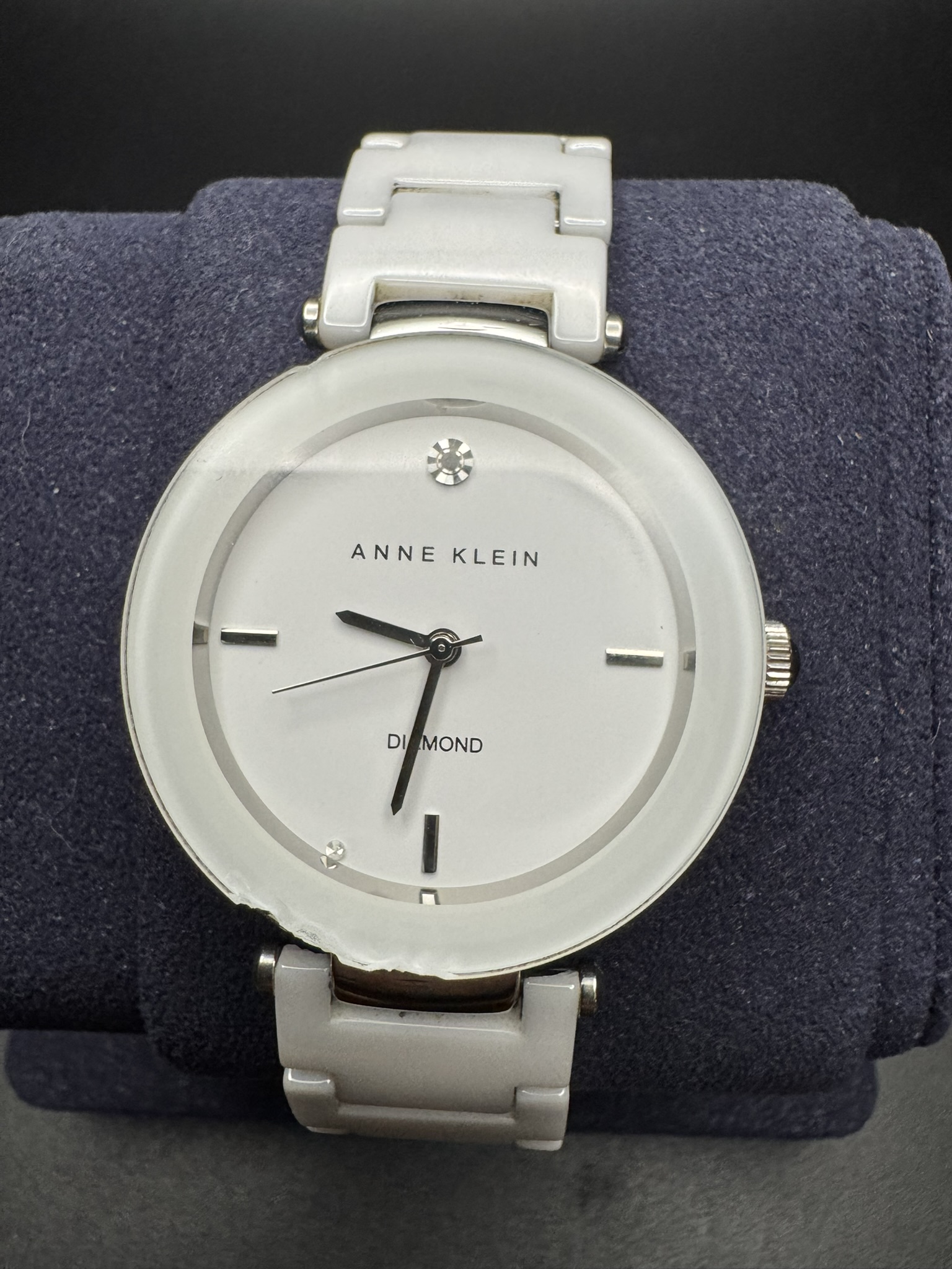 Anne Klein AK/1019 Diamond-Accented Ceramic Watch
