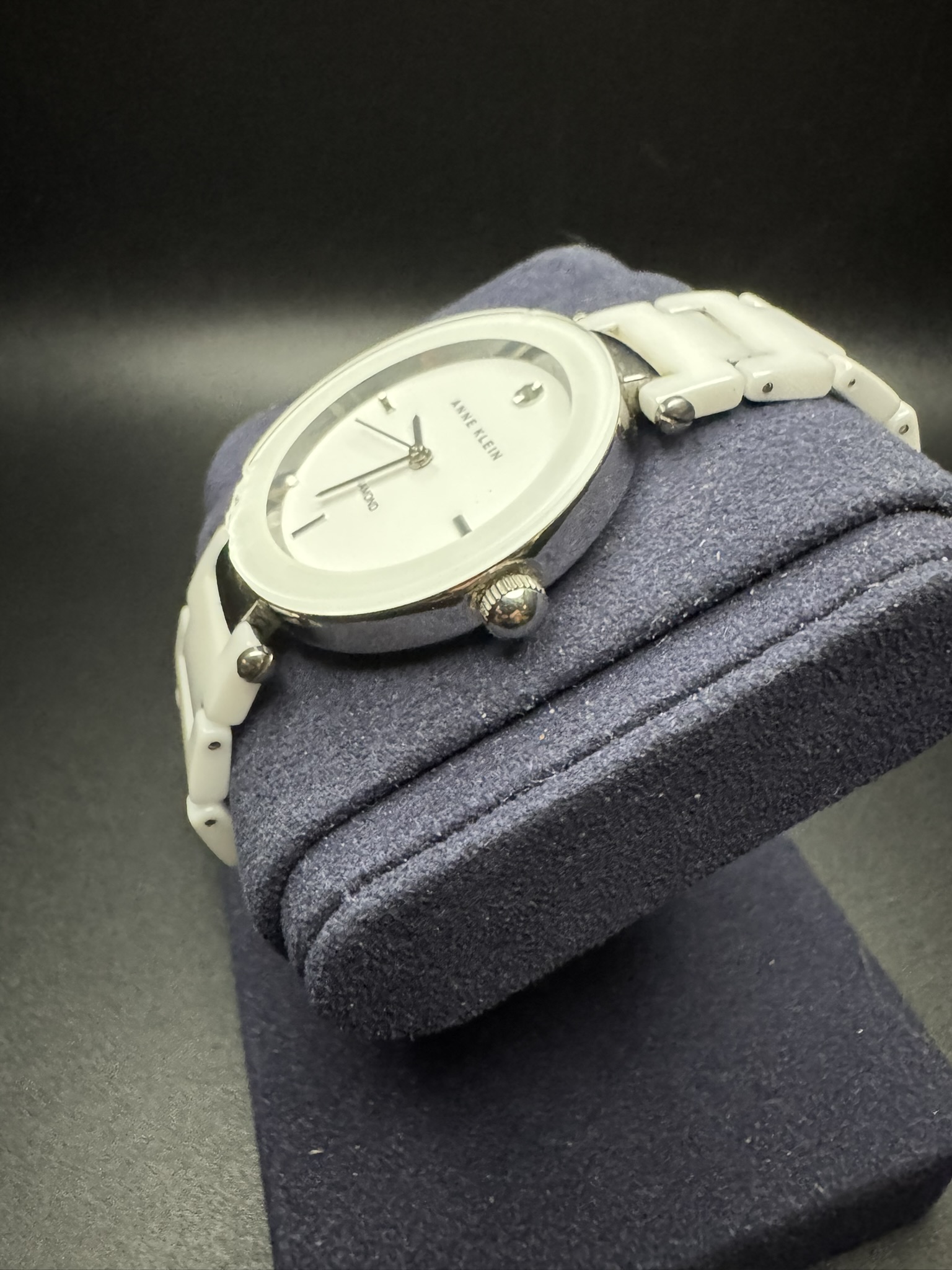 Anne Klein AK/1019 Diamond-Accented Ceramic Watch - Image 2