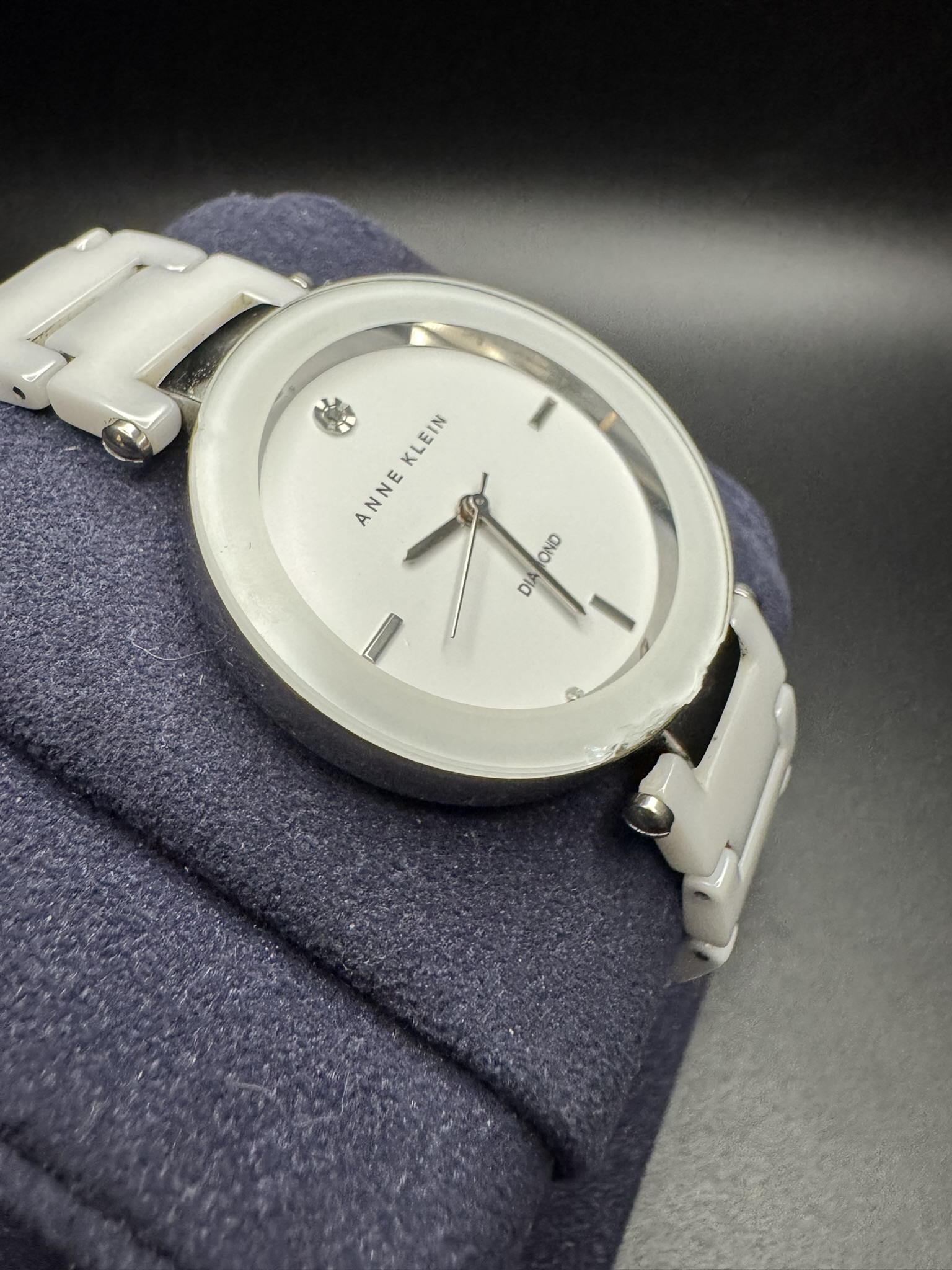 Anne Klein AK/1019 Diamond-Accented Ceramic Watch - Image 3